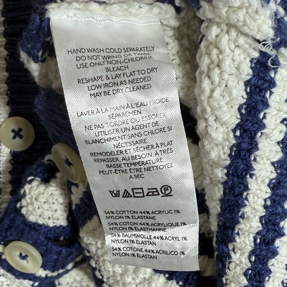 Anthropologie Maeve Slouchy Knit Sweater Vest Size XL Navy and White - Picture 12 of 12